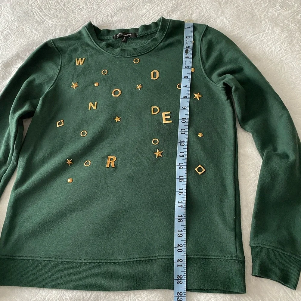 Gold letters WONDER Green Sweatshirt - Picture 3 of 9